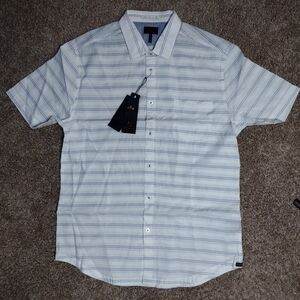 Good Man Brand White Striped Shirt Sleeve Button Down Shirt NWT
